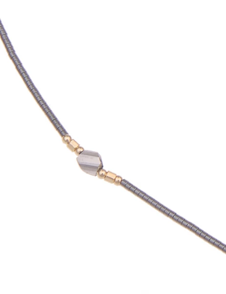 Leslii Kurze Halskette Bicolor Filigran In Schwarz Gold