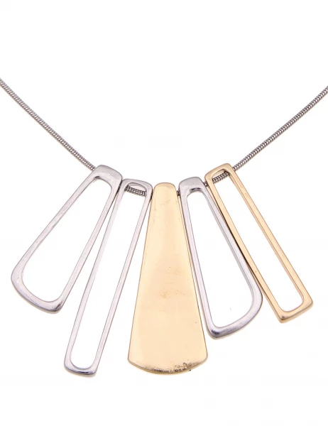 Leslii Kurze Halskette Bicolor Muster In Silber Gold