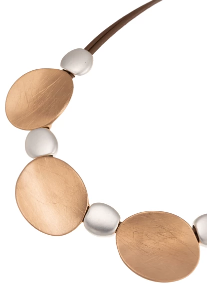 Leslii Kurze Halskette Bicolor Scheiben Braun