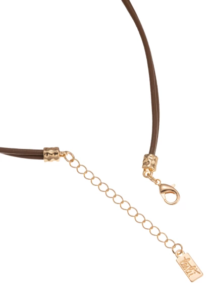 Leslii Kurze Halskette Bicolor Scheiben Braun