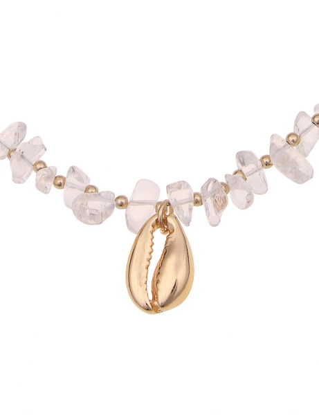 Leslii Kurze Halskette Clara - 12/weiss