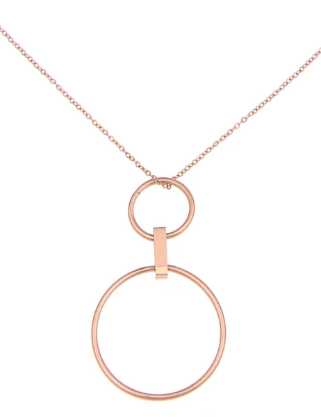 Leslii Kurze Halskette Doppel Ring In Rosé