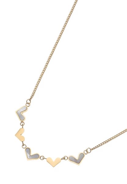 Leslii Kurze Halskette Edelstahl Herz-Kette Gold