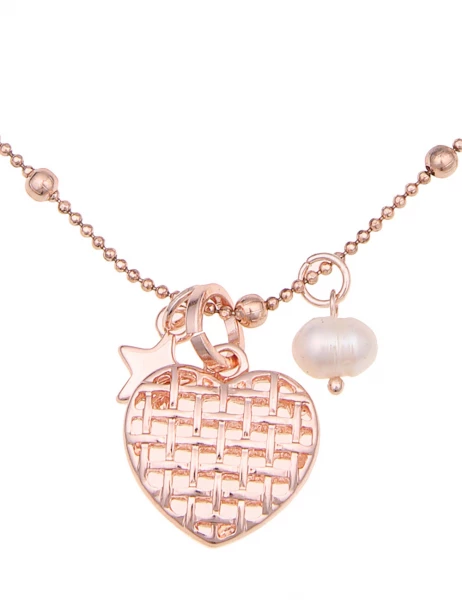 Leslii Kurze Halskette Gitter Herz In Rosé
