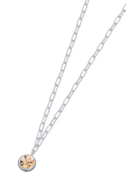Leslii Kurze Halskette Glasstein In Silber Braun