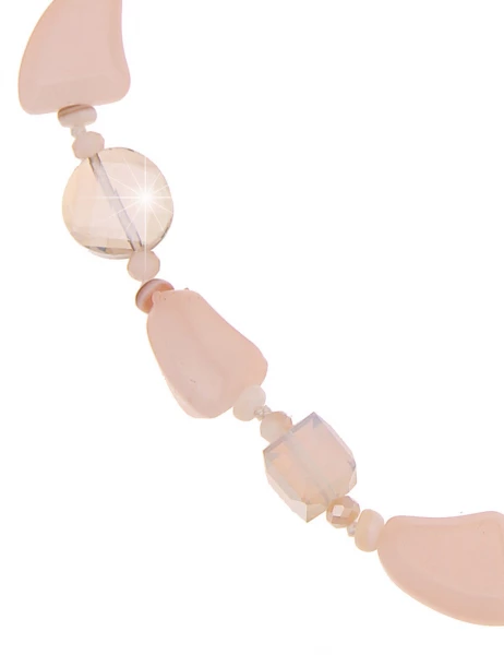 Leslii Kurze Halskette Glassteine In Beige