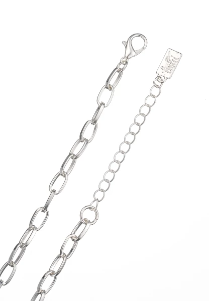 Leslii Kurze Halskette Glieder-Kette Glitzer Y-Kette In Silber