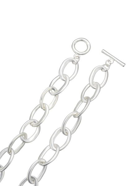 Leslii Kurze Halskette Glieder Statement Silber