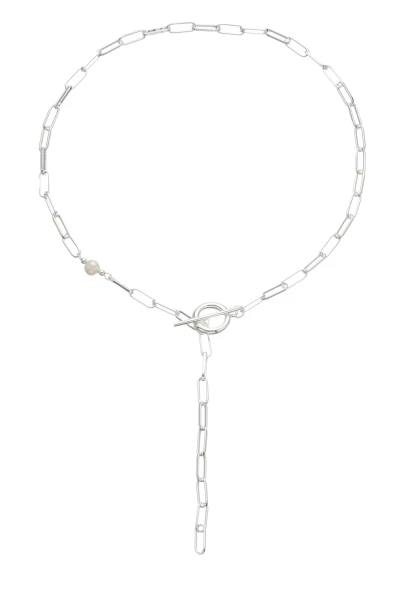 Leslii kurze Halskette Gliederkette Y-Form in Silber