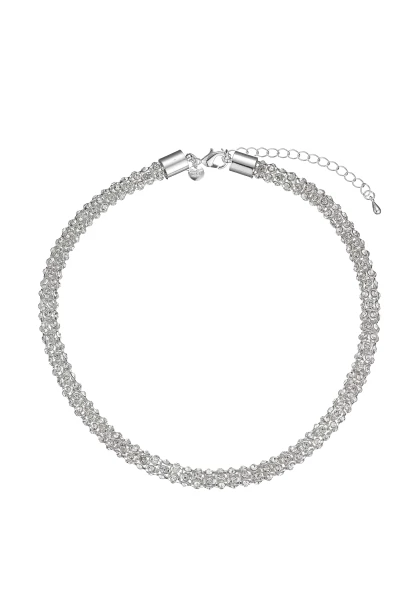 Leslii Kurze Halskette Glitzer Kristall in Silber