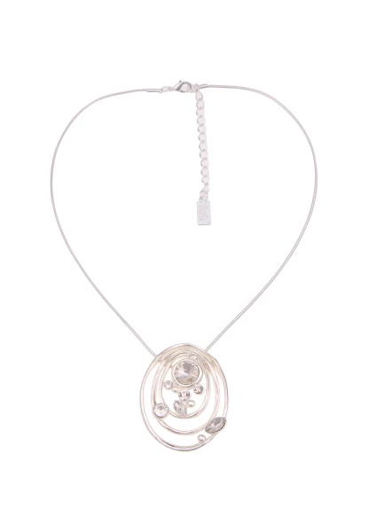 Leslii Kurze Halskette Glitzer Ovale In Silber