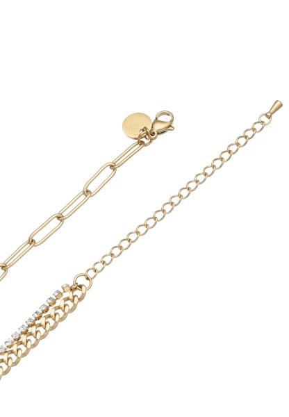 Leslii Kurze Halskette Glitzer Panzer-Kette Gold