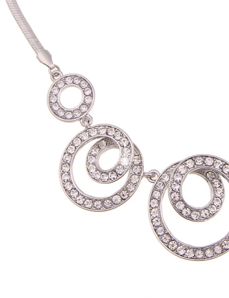 Leslii Kurze Halskette Glitzer Spiralen In Silber Weiß