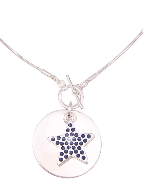 Leslii Kurze Halskette Glitzer Stern In Silber Blau