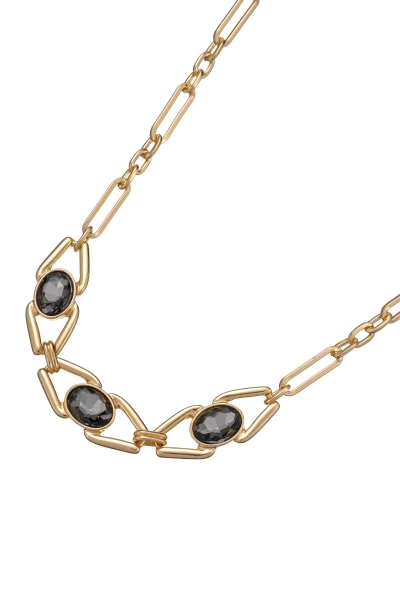 Leslii Kurze Halskette Gold Kristallglieder