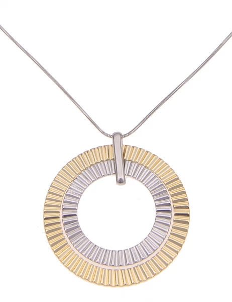 Leslii Kurze Halskette Helena Muster Ringe Bicolor In Silber Gold