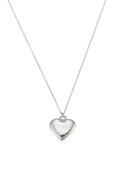 Leslii Kurze Halskette Herz Edelstahl Silber