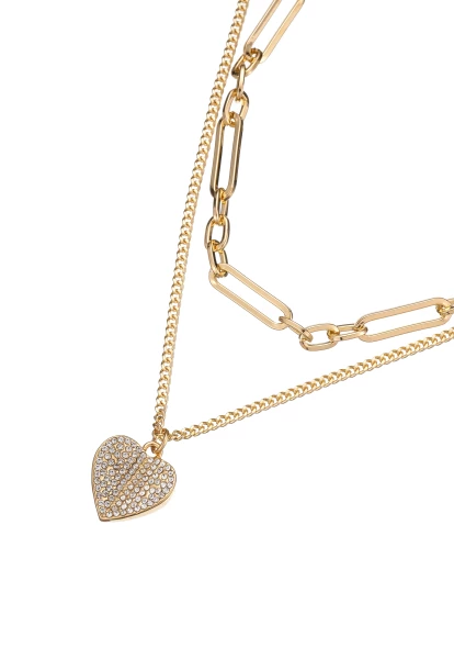Leslii Kurze Halskette Herz-Kette Layering Gold