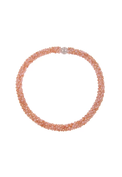 Leslii Kurze Halskette Klara Kristallkorn In Braun Rosa