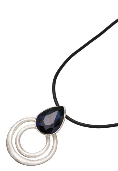 Leslii Kurze Halskette Kristall Drop In Silber Blau