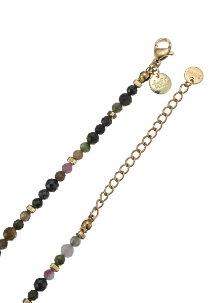 Leslii Kurze Halskette Kristall Herz-Kette 14k Gold Multi