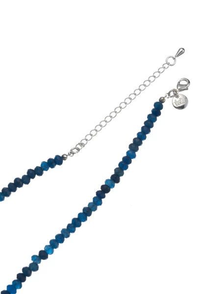 Leslii Kurze Halskette Kristall Herz-Kette Blau