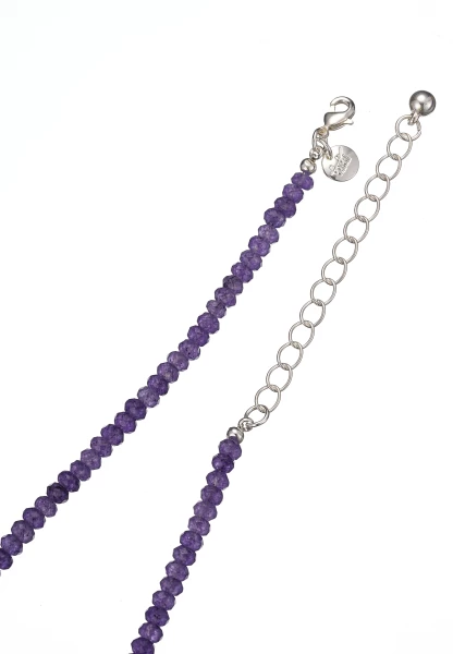 Leslii Kurze Halskette Kristall-Kette Lila