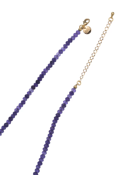 Leslii Kurze Halskette Kristall-Kette Lila