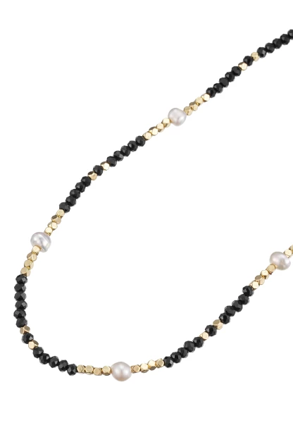 Leslii Kurze Halskette Kristall Perlen Schwarz