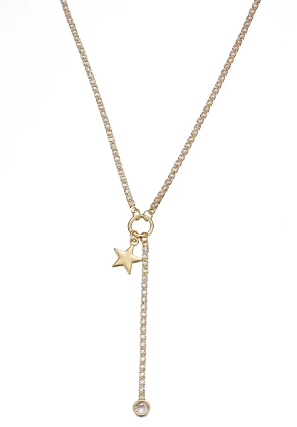 Leslii Kurze Halskette Kristallglieder Stern