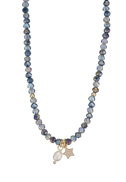 Leslii Kurze Halskette Kristel Stern Kristall Blau