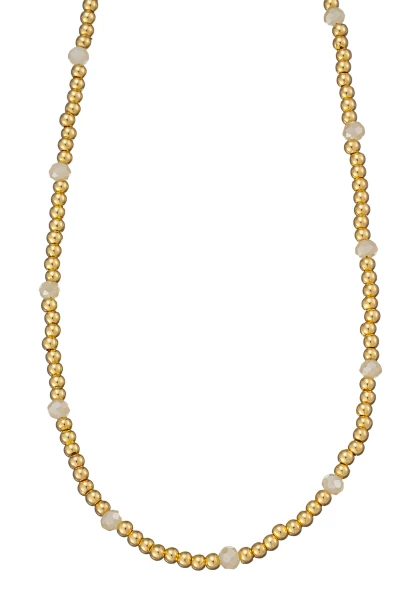 Leslii Kurze Halskette Kugeln Glasperlen Gold