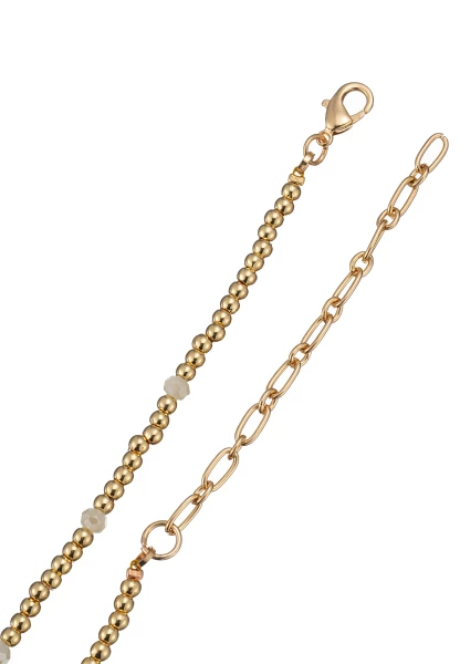 Leslii Kurze Halskette Kugeln Glasperlen Gold