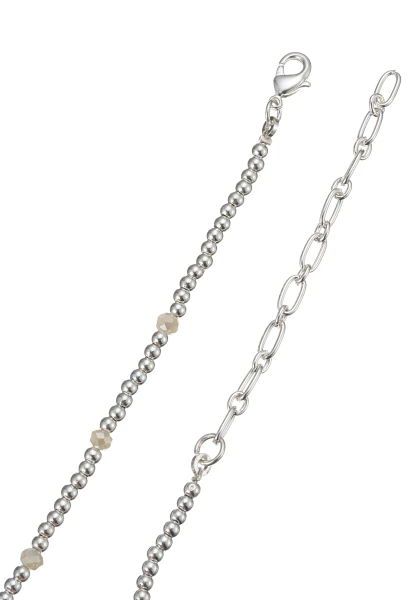 Leslii Kurze Halskette Kugeln Glasperlen Silber