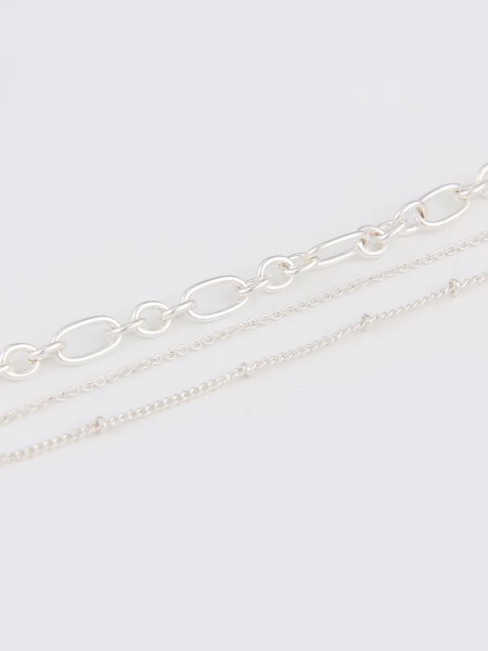 Leslii Kurze Halskette Layerig-Kette Mit Rechteckigem Anhänger In Silber