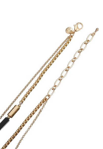 Leslii Kurze Halskette Layering Steine Gold