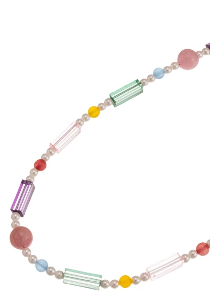 Leslii Kurze Halskette Material Mix Bunt