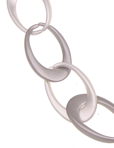 Leslii Kurze Halskette Matt Ovale In Silber