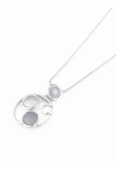 Leslii Kurze Halskette Mit Ringanhänger Und Farbigen Kreisen In Silber