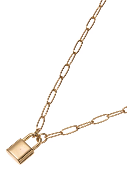 Leslii Kurze Halskette Mit Schlossanhänger Gold