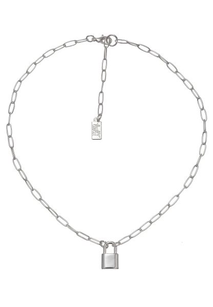 Leslii Kurze Halskette mit Schlossanhänger Silber