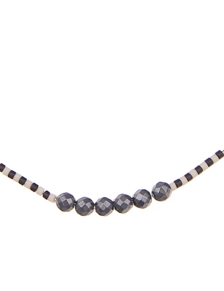 Leslii Kurze Halskette Modern In Silber Grau