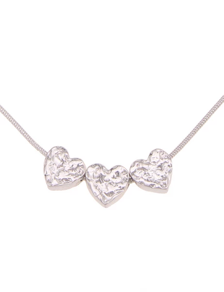 Leslii Kurze Halskette Muster Herz Trio In Silber