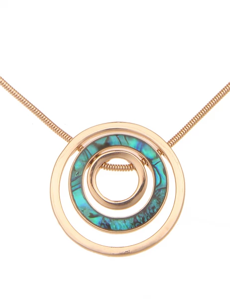 Leslii Kurze Halskette Muster Ring In Gold Türkis
