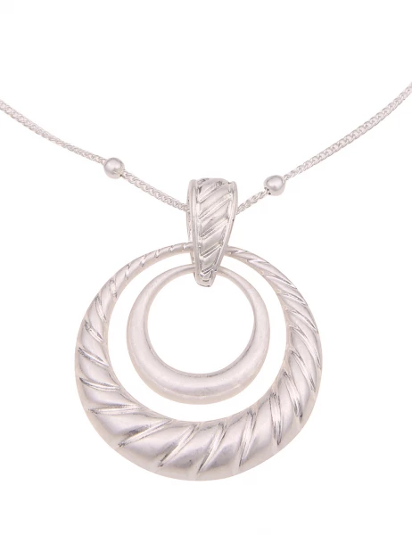 Leslii Kurze Halskette Muster Ringe In Silber Matt