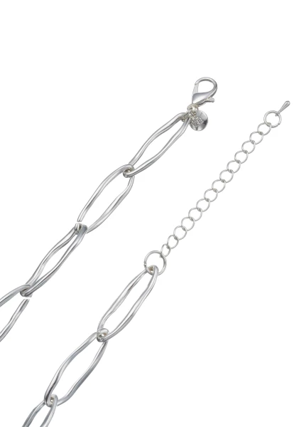 Leslii Kurze Halskette Oval Glieder Collier Silber