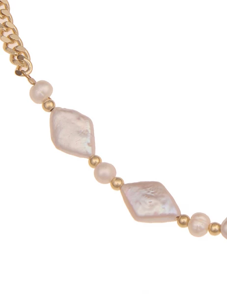 Leslii Kurze Halskette Rautenperlen