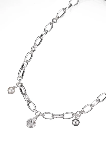 Leslii Kurze Halskette Silber Kristall