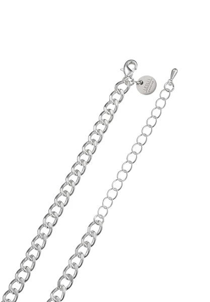 Leslii Kurze Halskette Silberglieder Sterling Silber Glaskristalle