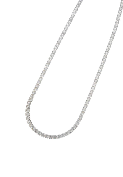 Leslii Kurze Halskette Stainless Kristall Versilbert In Silber/Weiß
